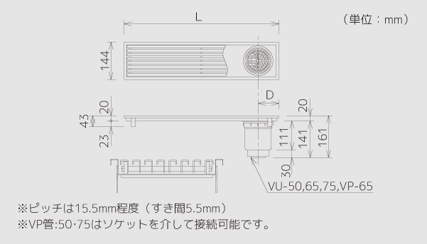 シマブン ［GSG-10L1800-F］ 「直送」 小川くん 玄関排水ユニット GS 標準仕様 プレーンタイプ 長さ1 - 2